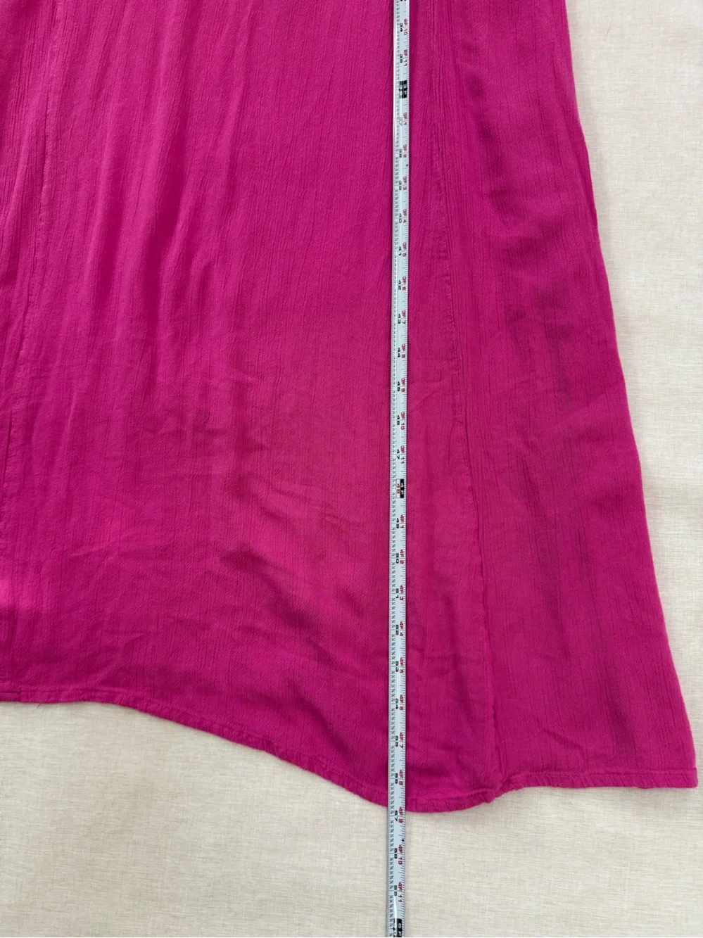 O’Neill Hot Pink V-Neck Sleeveless Crinkle Maxi Dress with Pockets Size S